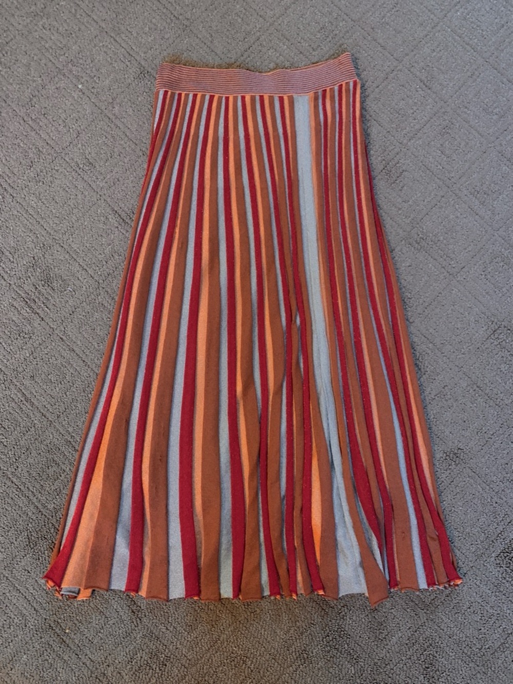 ZARA KNIT STRIPED LUREX  SKIRT MULTI COLOR Medium